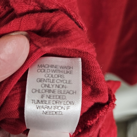 J.Jill Women's Red Embroidered Knit Cotton Button-down Blouse/Tunic Women's M - Picture 10 of 10